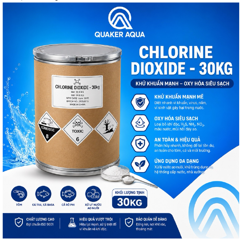 Bao bì sản phẩm CLO2 Chlorine Dioxide 0,5kg
