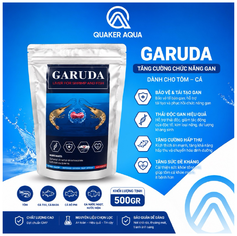 Bao bì sản phẩm GARUDA Quaker Aqua 500g